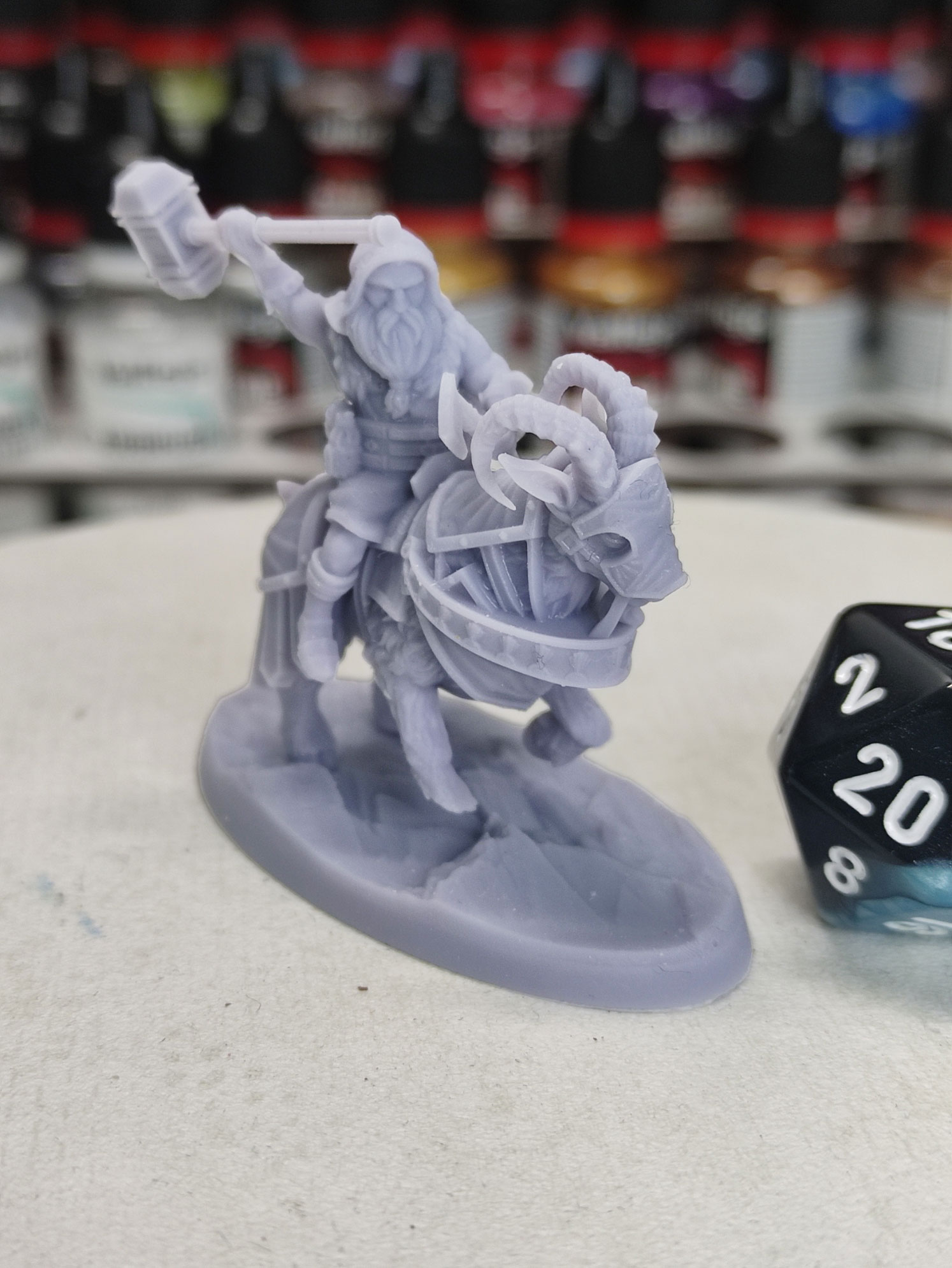 Nain guerrier monté bouc - Tabletop