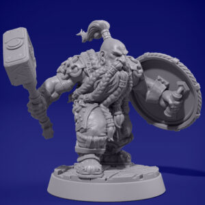 Nain guerrier masse/bouclier - Tabletop