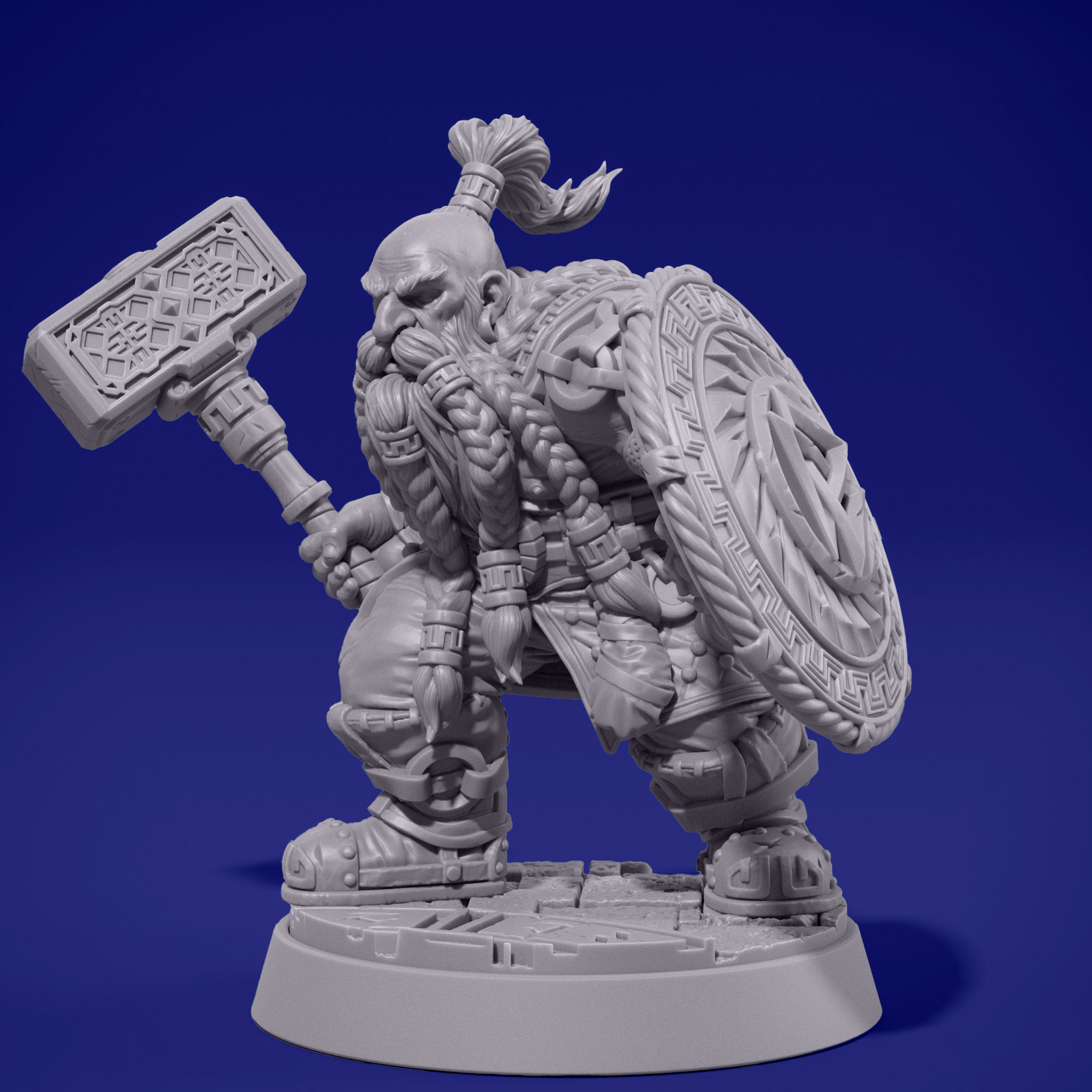 Nain guerrier masse/bouclier - Tabletop – Image 2