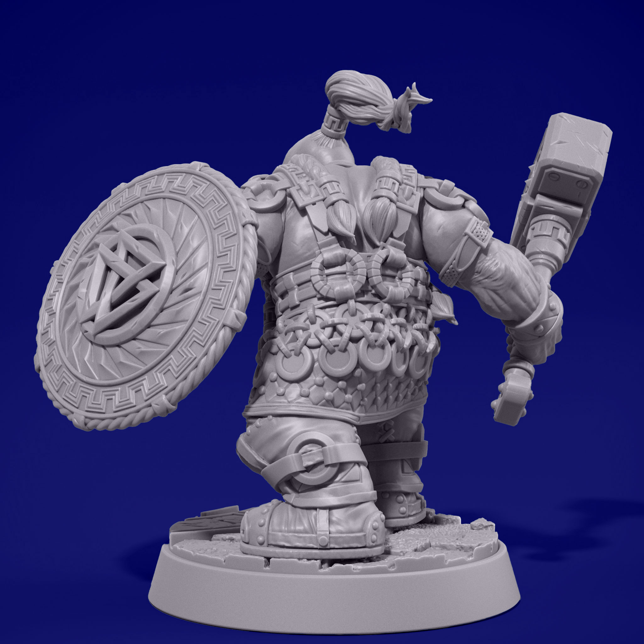 Nain guerrier masse/bouclier - Tabletop – Image 3