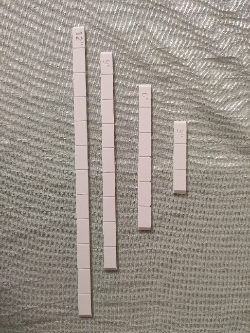 Lot de réglettes de 3 à 12 pouces