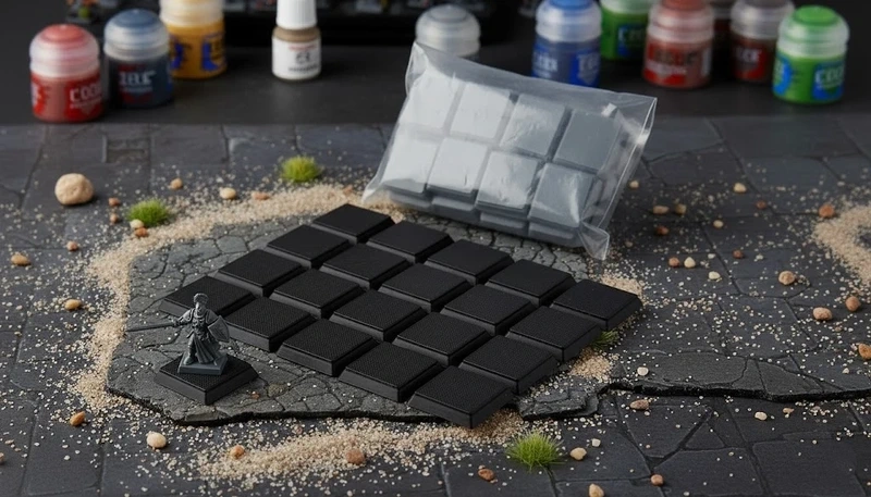 Lot de 20 socles carrés 20x20mm